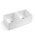 LS-FC5 Double Bowl Farmhouse Porcelain Sink White