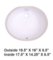 LS-C1 Undermount Oval Ceramic Sink White