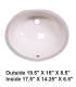 LS-C2 Undermount Oval Ceramic Sink Bisque