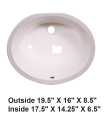 LS-C2 Undermount Oval Ceramic Sink Bisque