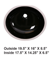 LS-C3 Undermount Oval Ceramic Sink Black
