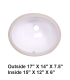LS-C1714 Undermount Oval Ceramic Sink White