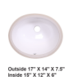 LS-C1714 Undermount Oval Ceramic Sink White