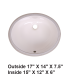 LS-C1714 Undermount Oval Ceramic Sink Bisque
