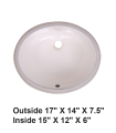 LS-C1714 Undermount Oval Ceramic Sink Bisque