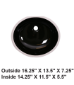 LS-C3S Undermount Oval Ceramic Sink Black