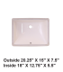 LS-C7M Undermount Rectangular Ceramic Sink Bisque