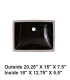 LS-C6MBL Undermount Rectangular Ceramic Sink Black