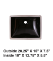 LS-C6MBL Undermount Rectangular Ceramic Sink Black