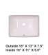 LS-C7S Undermount Rectangular Ceramic Sink Bisque