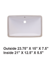 LS-C6L Undermount Ceramic Sink White