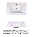 LS-E75 Vanity Top Sink White