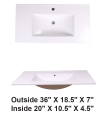 LS-E90 Vanity Top Sink White