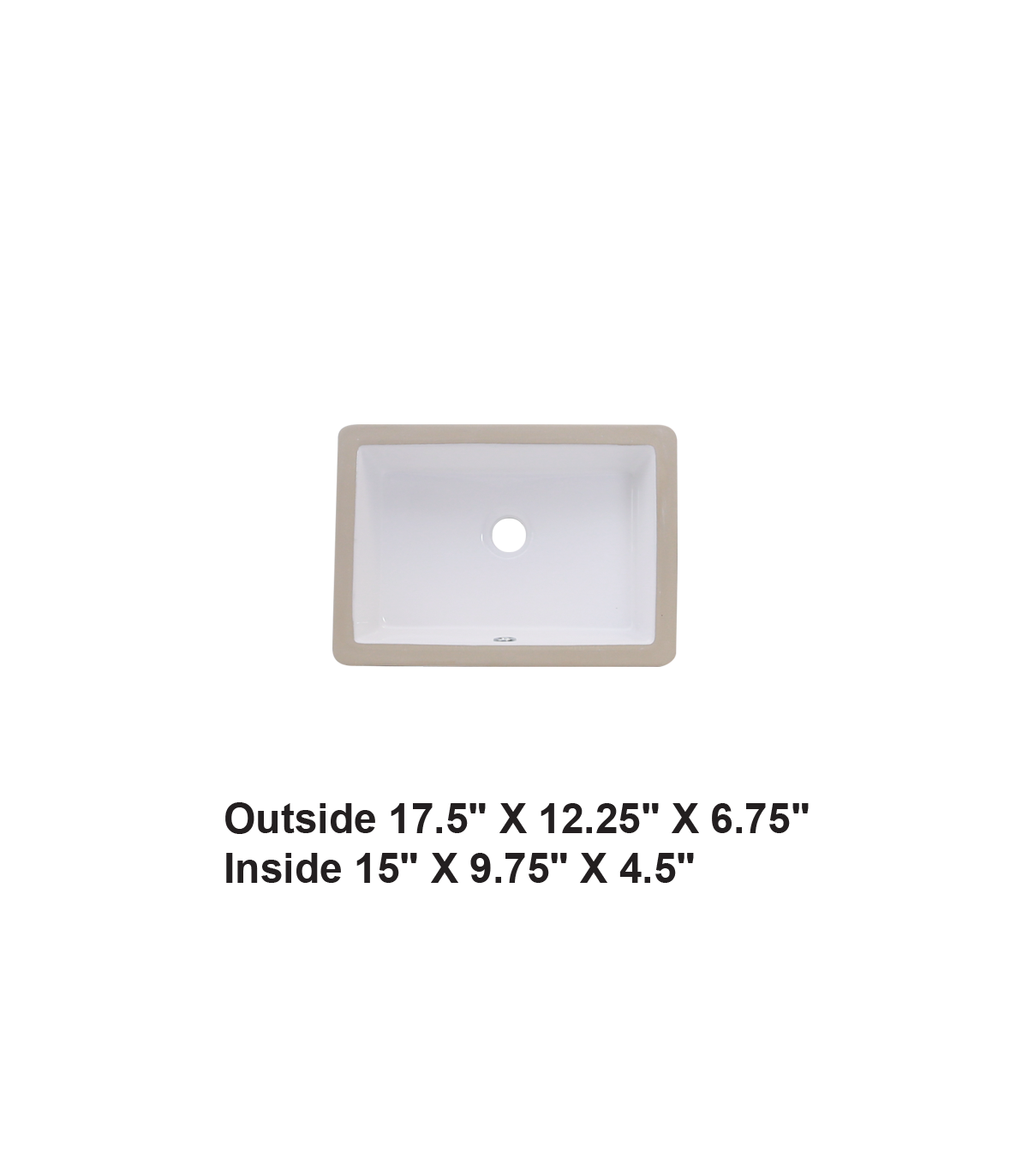 LS-C15 Undermount Rectangular Ceramic Sink White