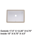 LS-C15 Undermount Rectangular Ceramic Sink White