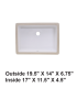 LS-C16 Undermount Rectangular Ceramic Sink White