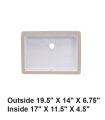 LS-C16 Undermount Rectangular Ceramic Sink White